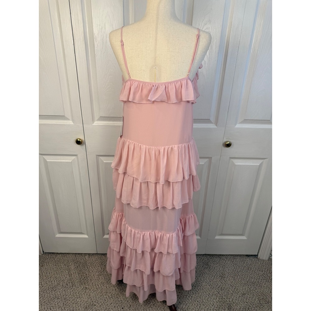 NWT Torn by Ronny Kobo Oracadia Dress Pink Ruffle Tiered Maxi Romantic Small - Picture 6 of 11
